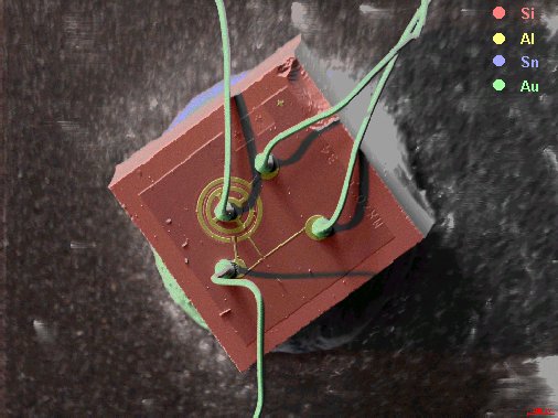 ColorSEM, element imaging with transistor surface